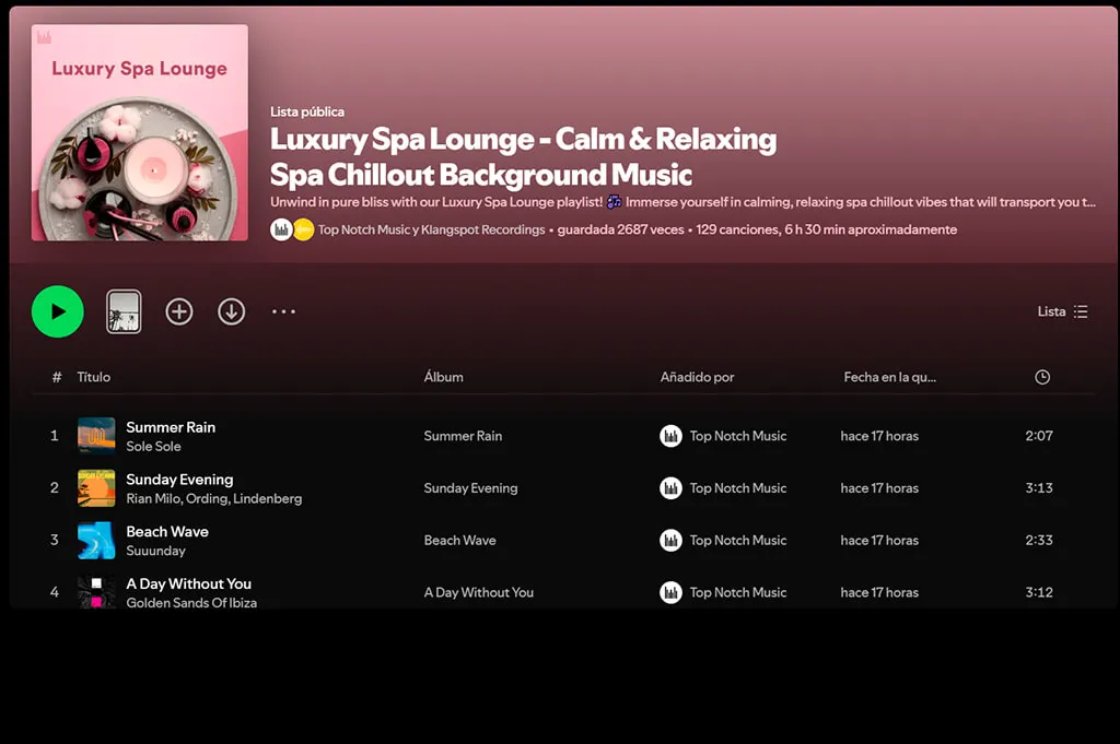 music for relaxation in spa
