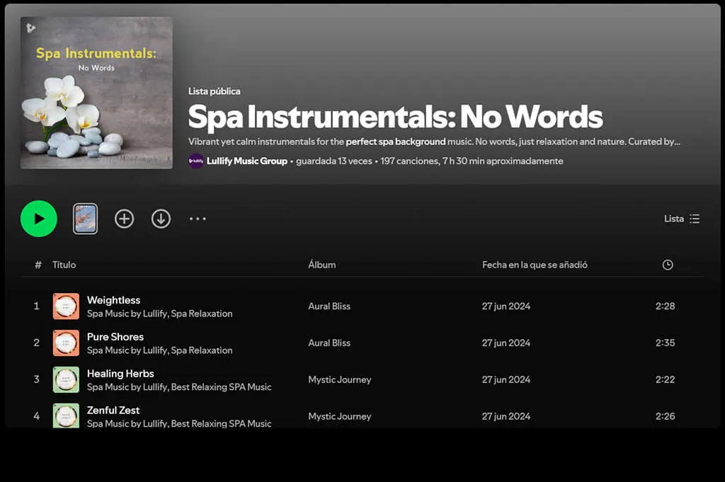 spa instrumental music